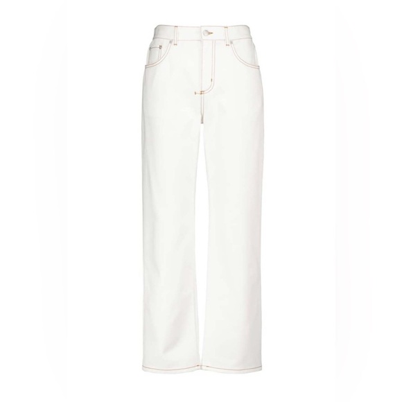 NWT Alexander McQueen White Straight Leg Denim Jeans Sz 28